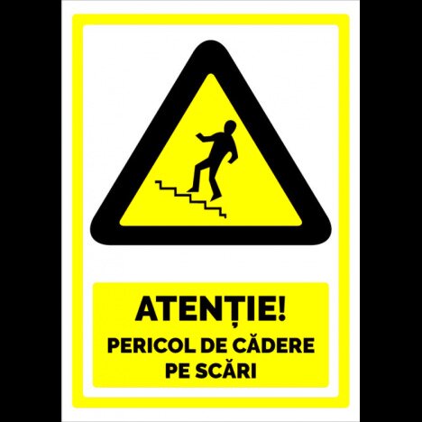 Indicator atentie pericol de cadere pe scari